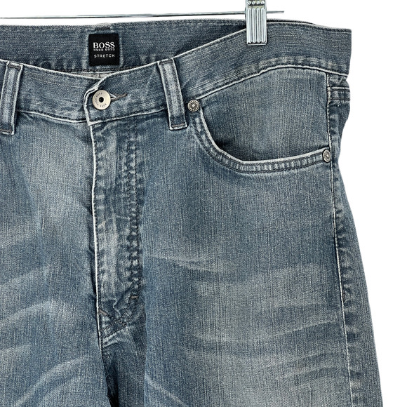 Hugo Boss Men's Stretch Jeans Gray Straight Leg Classic 5 Pocket Denim Sz 35x34 - Picture 3 of 8